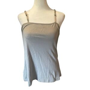Apt. 9 Womens Y2K Festival Shimmer Cami Tank Top XL Silver Sparkle Glam Layering